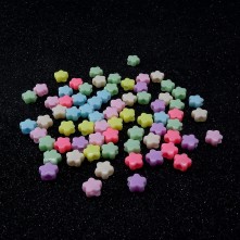 Plastik Yıldız Gökkuşağı Boncuk 25 gram - Mix Renk