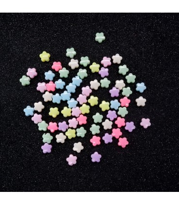 Plastik Yıldız Gökkuşağı Boncuk 50 gram - Mix Renk