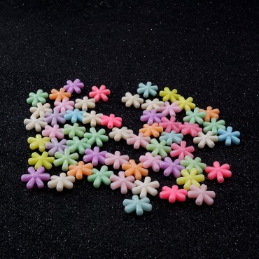 Plastik Çiçek Boncuk 50 gram - Mix Renk