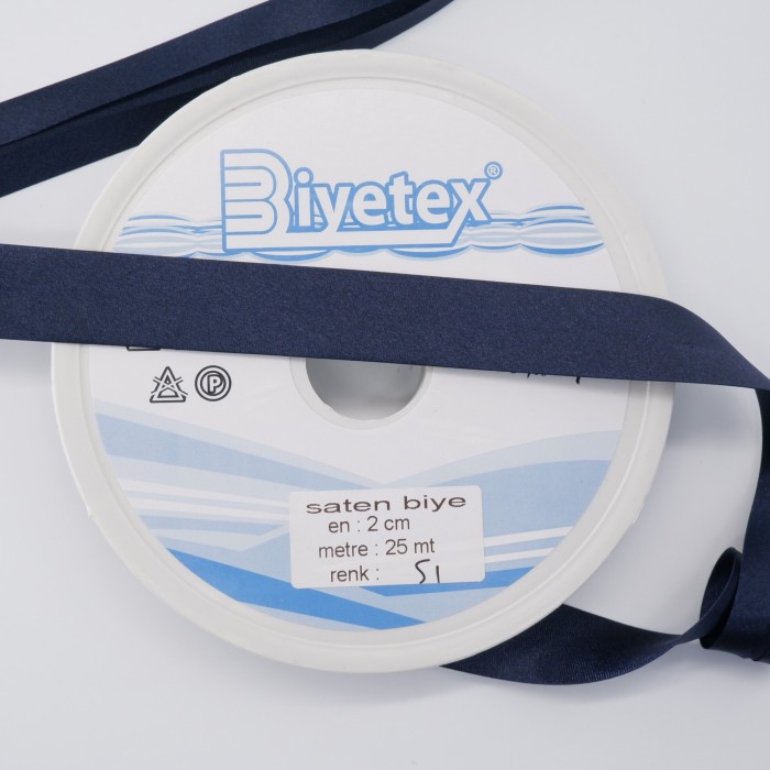 5 Metre -Saten Biyetex Biye - 051 No 2 Cm