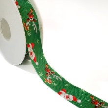 Yılbaşı Noel Baba - Grogren Kurdele - Yeşil - 1M 2,5cm