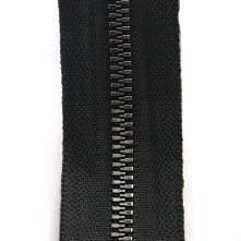 Çanta Fermuarı - Metal Diş - Siyah - 1 Metre