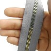 Çanta Fermuarı - Metal Görünümlü Metalize Diş - Gri -1 Adet