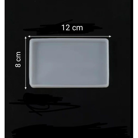 Dikdörtgen Bardak Altı Davetiye Magneti 12x8 cm Epoksi Reçine Silikon Kalıp-Kod:1013