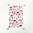 5 Adet/ Reçine Epoksi Sticker - Pembe Çiçek