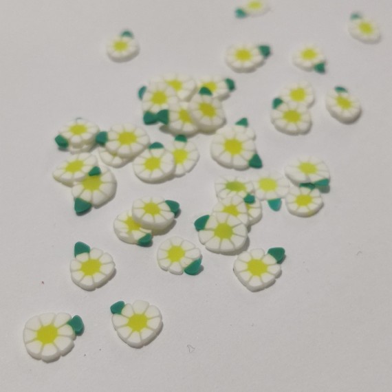 Beyaz Epoksi Süsleme Pulu Saplı Papatya - 5 gram