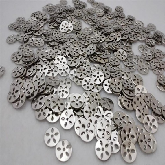 Oyalık Metal Pul - 250gr Yuvarlak Çiçek Modeli - Gümüş