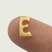 "E" Mini Harfler Lak Kaplama Gold