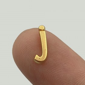 "J" Mini Harfler Lak Kaplama Gold