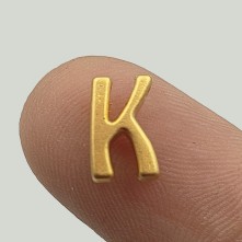 "K" Mini Harfler Lak Kaplama Gold