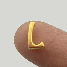 "L" Mini Harfler Lak Kaplama Gold