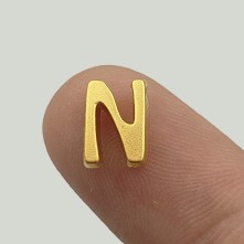 "N" Mini Harfler Lak Kaplama Gold