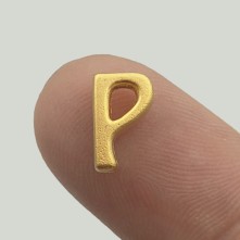 "P" Mini Harfler Lak Kaplama Gold
