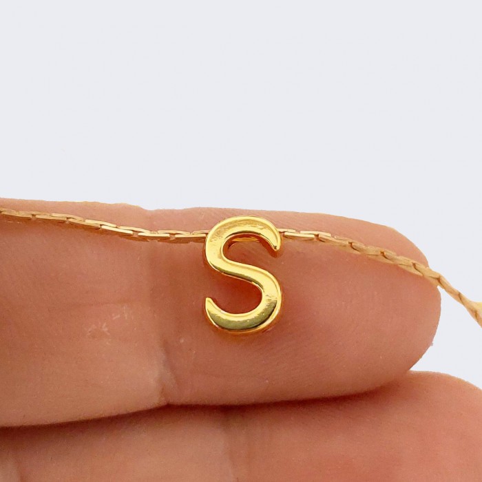 "S" Mini Harfler Lak Kaplama Gold