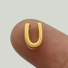 "U" Mini Harfler Lak Kaplama Gold