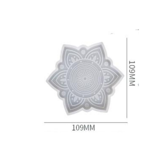 çiçek desenli dekoratif silikon kalıp - 109x109 mm- 389