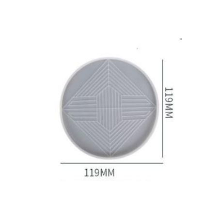 desenli bardak altı silikon kalıp - 119x119 mm-Kod:392