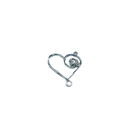 Spiral Kalp Model Metal kolye Ucu - gümüş