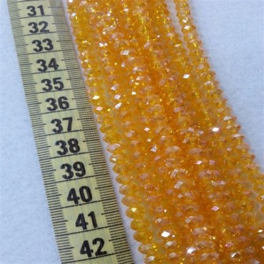 6 mm İpe Dizili Kristal Boncuk Çin Camı Janjanlı Turuncu