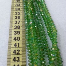 6 mm İpe Dizili Kristal Boncuk Çin Camı Janjan çim Yeşil