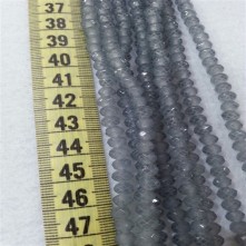 6 mm İpe Dizili Kristal Boncuk Çin Camı mat acık gri