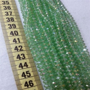 6 mm İpe Dizili Kristal Boncuk Çin Camı janjan açık yeşil