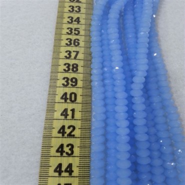 6 mm İpe Dizili Kristal Boncuk Çin Camı Mat Buz Mavi