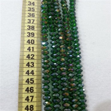 8 mm İpe Dizili Kristal Boncuk Çin Camı janjan zümrüt yeşili