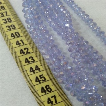 8 mm İpe Dizili Kristal Boncuk Çin Camı janjan açık lila