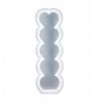 Kalp Kule Mum Kalıbı - Hobi Silikon Kalıbı -Kod:487