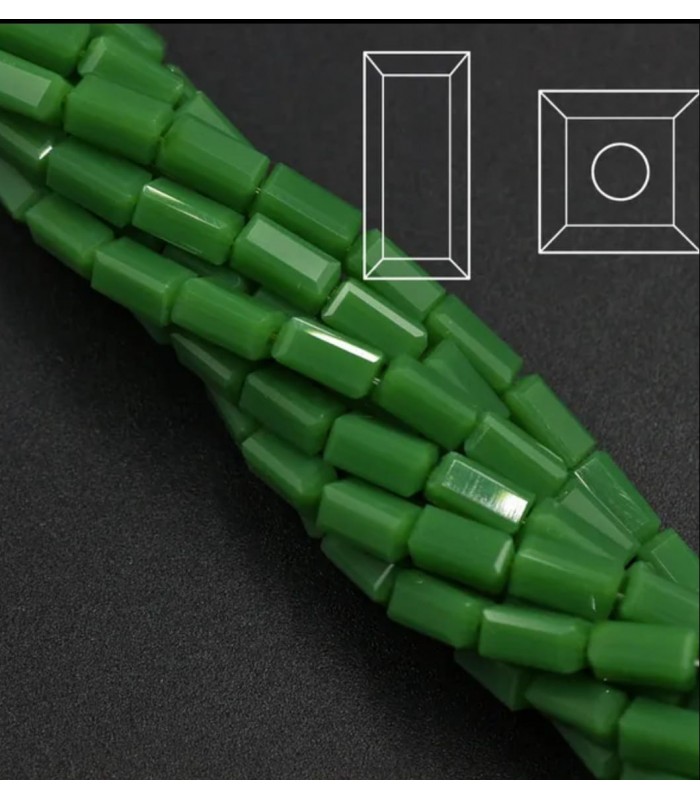 4,5mm x 2,5mm - Baget Kristal Boncuk - Yeşil