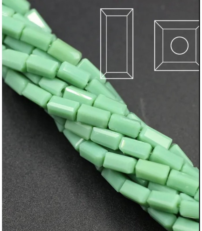 4,5mm x 2,5mm - Baget Kristal Boncuk - Açık Yeşil