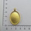 Metal Kolye Ucu - Oval - Antik Sarı 1 Adet