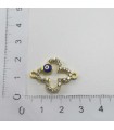 Yonca model Taşlı Çift kulplu nazar boncuk bileklik kolye aparatı - Kod : 252