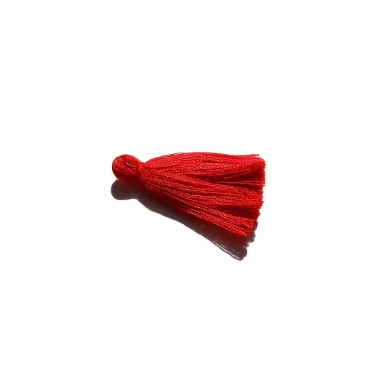 10 ADET - Mini Boy Püskül - 3cm - Kırmızı