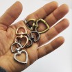 Metal Çanta Klips - Kalp Model - Gümüş - 1 Adet
