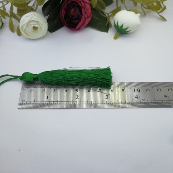 3 Adet - 7-8 cm İpek Püskül - Yeşil