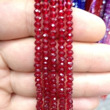 4 mm ipe dizili kristal boncuk çin camı şeffaf kan kırmızı