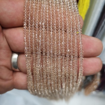 3 mm İpe Dizili Kristal Boncuk Çin Camı Şeffaf Bal küpü