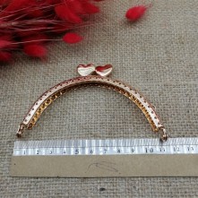 Metal Çanta Sapı 11 cm Oval Altın Kalpli