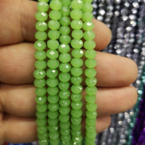 6 mm ipe dizili kristal Boncuk Çin Camı mat buz yeşili