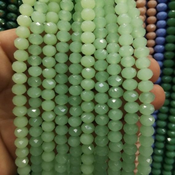 8 mm ipe dizi kristal boncugu çin camı mat buz yeşili