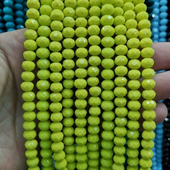 8 mm ipe dizi kristal boncugu çin camı mat kanarya sarısı