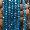 8 mm İpe Dizili kristal boncuk çin camı turkuaz mavi