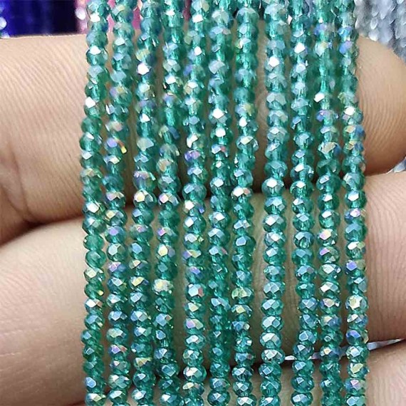 ipe dizili kristal boncuk - janjanlı - zümrürt yeşil - 1 mm