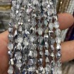 6*8 mm Damla İpe Dizili Kristal Çin Camı Aynalı Gümüş