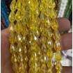 8*11mm Damla Kristal İpe Dizili Çin Camı Janjan Koyu Sarı