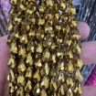 8*11mm Damla Kristal İpe Dizili Çin Camı Kaplama Gold