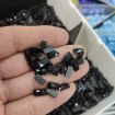 Dikdörtgen Ütü Ile Yapışma Tekstil Taşları Üstü Kesik Siyah - 10Gr