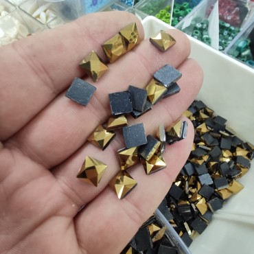Kare Yıldız Ütü Ile Yapışma Tekstil Taşları Gold - 10 Gr